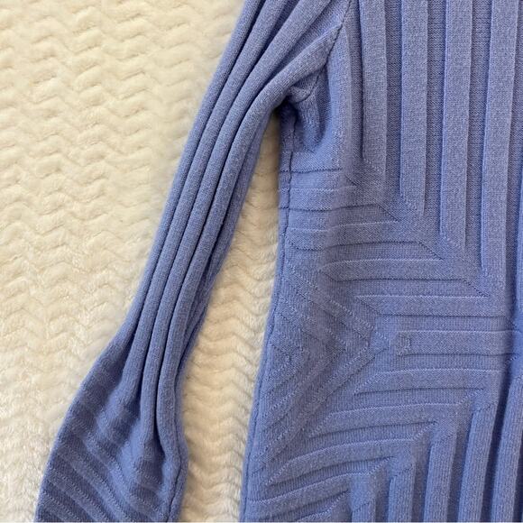 Soft Surroundings Blue Longline Gold Zip Geometric Cardigan Sweater Womens Small - Picture 4 of 15